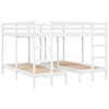 vidaXL Triple Bunk Bed Frame White 200x200/80x200 cm Solid Wood Pine