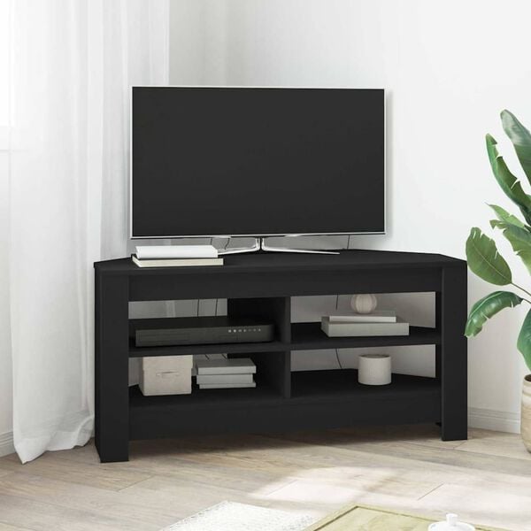 vidaXL Corner TV Cabinet Black 102 x 40.5 x 45 cm Engineered Wood