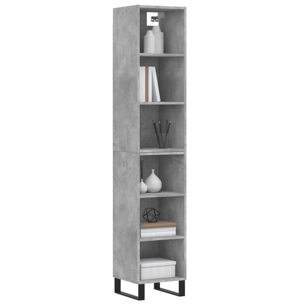 vidaXL Highboard Concrete Grey 34.5x32.5x180 cm Engineered Wood