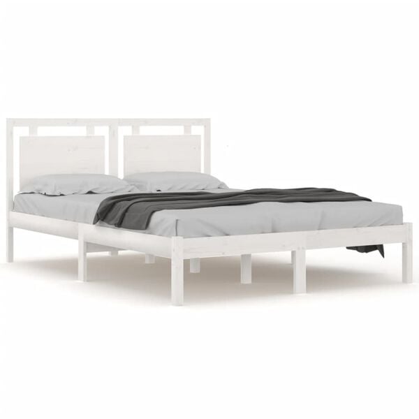 vidaXL Bed Frame without Mattress White 160x200 cm Solid Wood