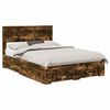 vidaXL Bed Frame with Drawer Smoked Oak 140 x 190 cm Engineered Wood