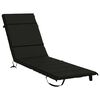 vidaXL Sunlounger Cushion GEMERT 100% Polyester Black 200 x 55 x 3 cm