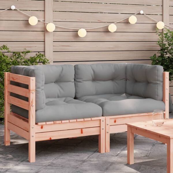 vidaXL Garden Sofa Corner with Cushions 2 pcs Solid Wood Douglas