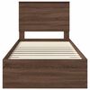 vidaXL Bed Frame Brown Oak and Silver 75 x 190 cm Engineered Wood