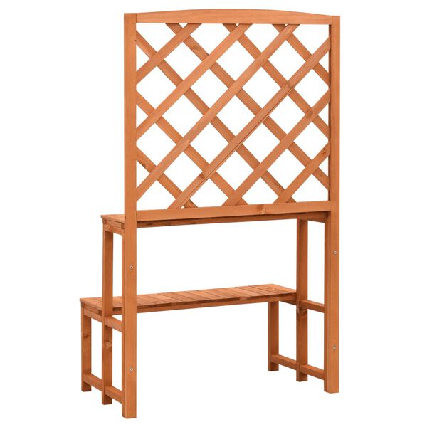 vidaXL Trellis Planter with Shelves Orange 70x42x120 cm Solid Firwood