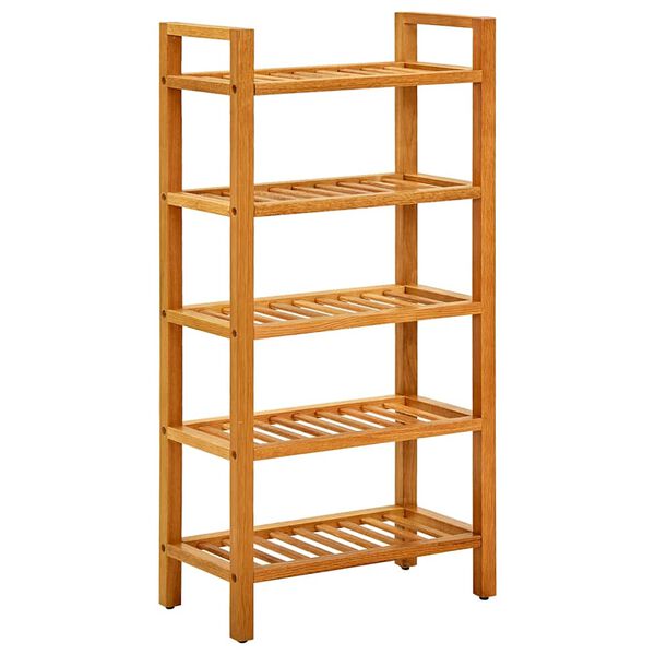 vidaXL Shoe Rack with 5 Shelves 50x27x100 cm Solid Oak Wood