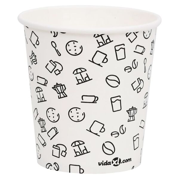 vidaXL Coffee Paper Cups 200 ml 100 pcs White and Black