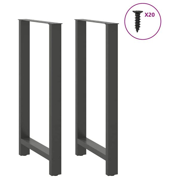 vidaXL Bar Table Legs Anthracite 2 pcs 60x(110-111) cm Steel