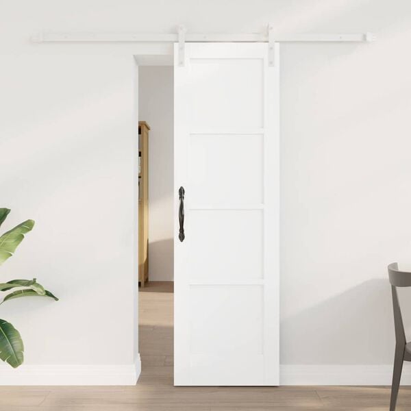 vidaXL Sliding Door White 61 x 198.5 cm Solid Pine Wood
