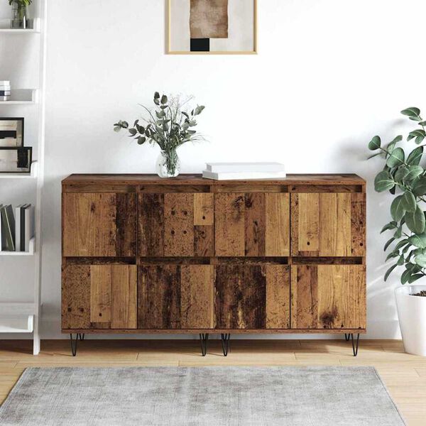vidaXL Sideboards 2 pcs Old wood 120 x 35 x 70 cm Engineered wood