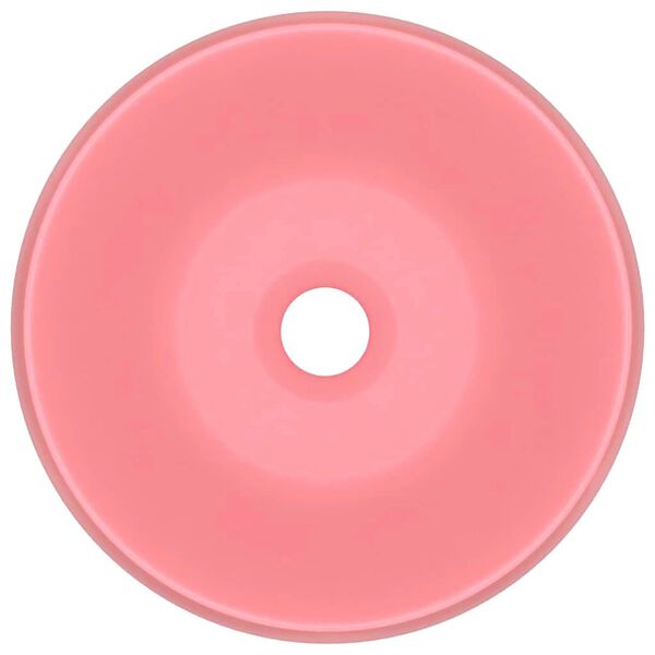 vidaXL Luxury Wash Basin Round Matt Pink 40x15 cm Ceramic