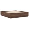 vidaXL Bed Frame with Headboard Brown Oak 200 x 200 cm Engineered Wood