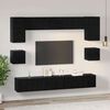 vidaXL TV Cabinet Set Wall-mounted 8 pcs Black Oak Engineered Wood