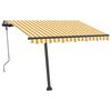 vidaXL Freestanding Manual Retractable Awning 300x250 cm Yellow/White