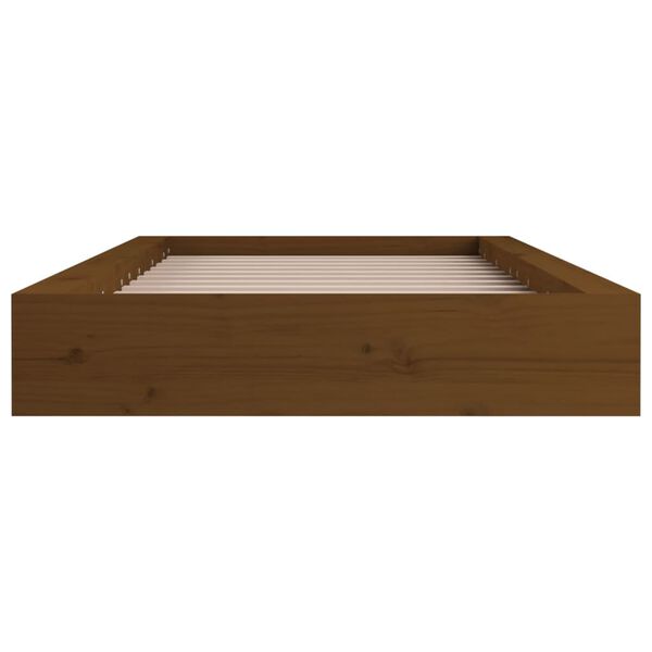 vidaXL Bed Frame without Mattress Honey Brown 75x190 cm Small Single Solid Wood