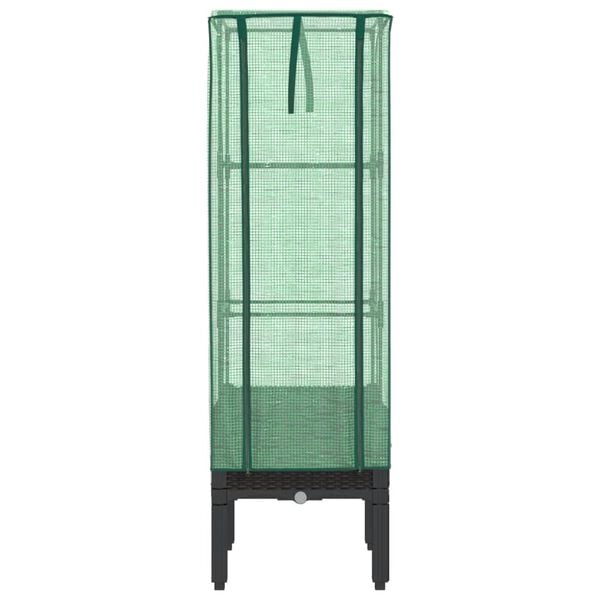 vidaXL Raised Bed with Greenhouse Cover Rattan Look 40x40x140 cm