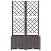 vidaXL Garden Planter with Trellis Brown 80x40x136 cm PP