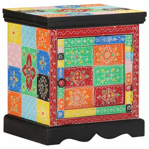 vidaXL Bedside Cabinet Multicolour 40x35x45 cm Solid Wood Mango