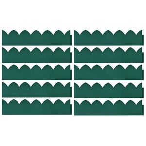 vidaXL Lawn Edgings 10 pcs Green 65x15 cm PP