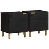 vidaXL Bedside Cabinet 2 pcs Black 40x33x46 cm Solid Wood Mango