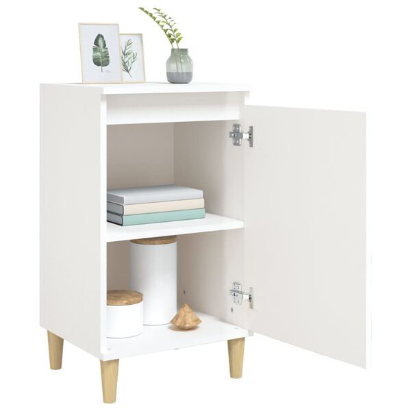 vidaXL Bedside Cabinet High Gloss White 40x35x70 cm Engineered Wood