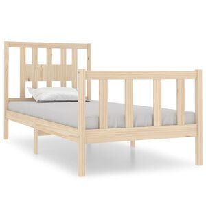 vidaXL Bed Frame without Mattress Solid Wood 90x190 cm Single Single