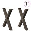 vidaXL Dining Table Legs X-Shaped 2 pcs Natural Steel 80x(72-73) cm Steel