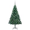 vidaXL Artificial Pre-lit Christmas Tree with Ball Set Green 150 cm PVC