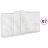 vidaXL Arched Gabion Baskets 7 pcs 400x50x200/220 cm Galvanised Iron