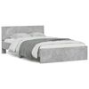 vidaXL Bed Frame with Headboard and LED Concrete Grey 120x190 cm Small Double