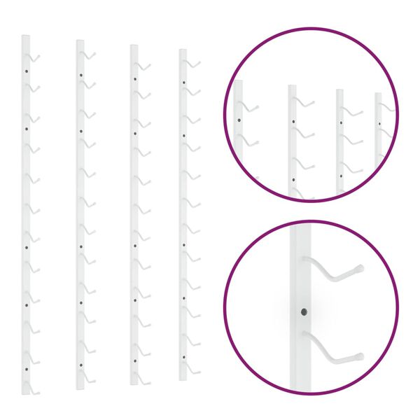 vidaXL Wall Mounted Wine Rack for 12 Bottles 2 pcs White Iron