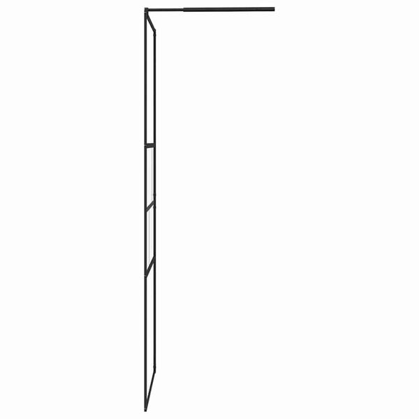 vidaXL Walk-in Shower Wall Black 100 x 195 x 0.5 cm