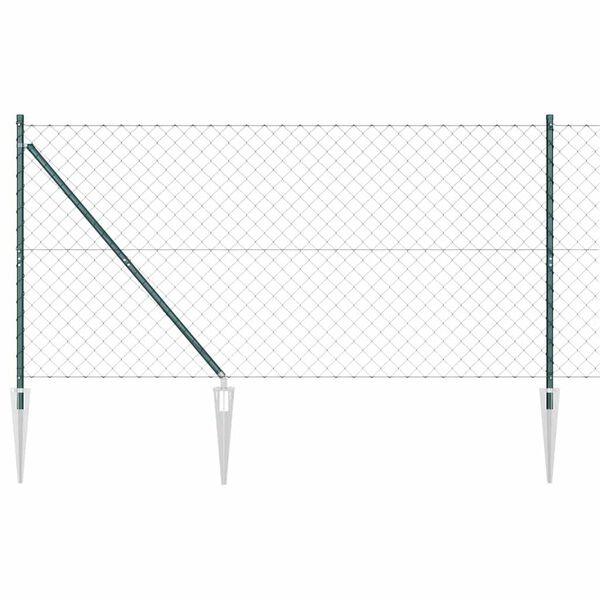 vidaXL Chain Link Fence with Posts Green 1.2 x 25 m Steel
