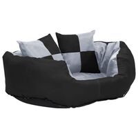 vidaXL Reversible & Washable Dog Cushion Grey and Black 65x50x20 cm