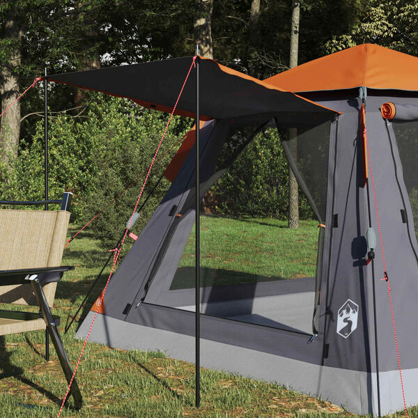 vidaXL Instant Tent Folding Grey and Orange 205 x 205 x 143 cm Steel