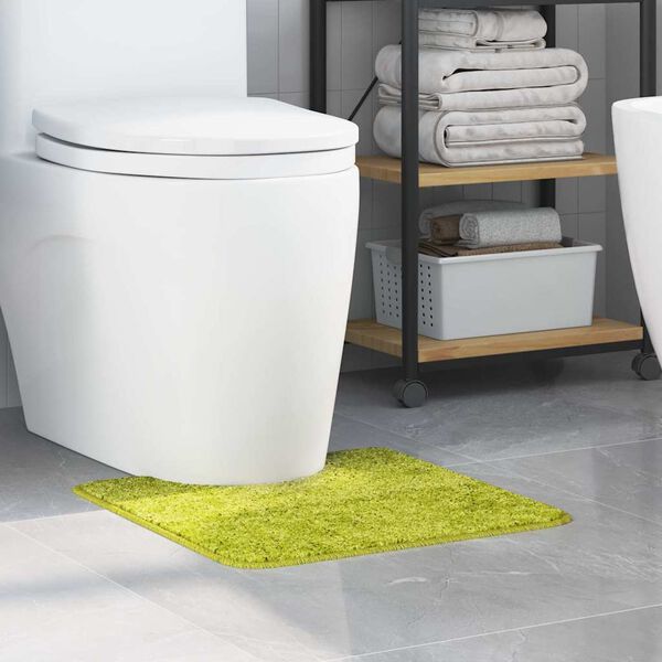 vidaXL Anti-slip Bath Mat with Toilet Cut Green 50 x 50 cm PP