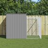 vidaXL Dog House with Run Light Grey 214x253x181 cm Galvanised Steel