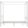 vidaXL Bed Frame without Mattress with Canopy White 140x200 cm Metal