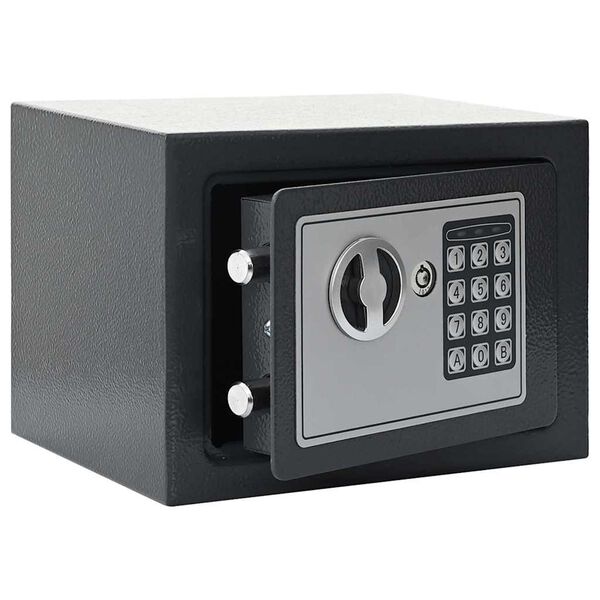 vidaXL Digital Safe with Lock Dark grey 23 x 17 x 17 cm Steel