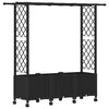 vidaXL Raised Bed with Trellis and Roof Black 162.5 x 40 x 142 cm PP