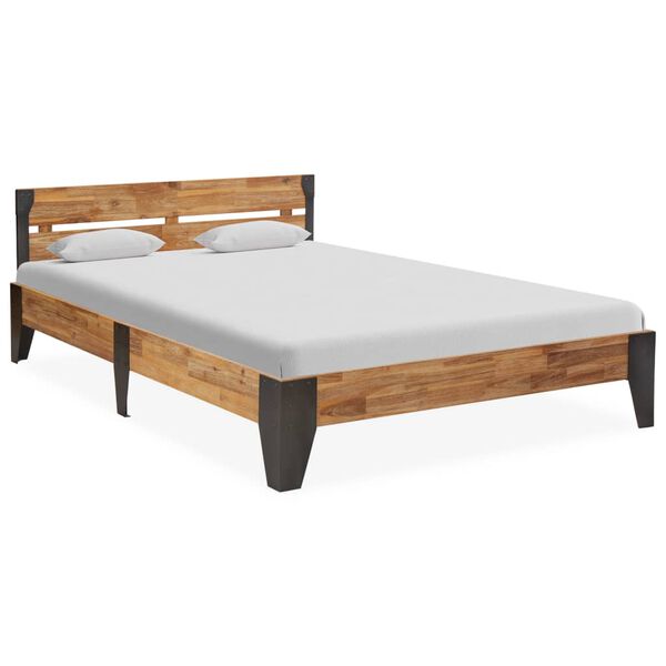 vidaXL Bed Frame without Mattress with Brushed Finish 160x200cm
