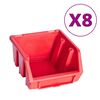 vidaXL 39 Piece Storage Bin Kit with Wall Panels Red and Black