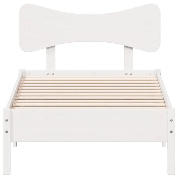 vidaXL Bed Frame without Mattress White 75x190 cm Small Single Solid Wood Pine