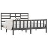 vidaXL Bed Frame without Mattress Grey 200x200 cm Solid Wood Pine