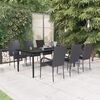 vidaXL 7 Piece Garden Dining Set Black