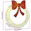 vidaXL Wreath with 150 LEDs Warm white 121 x 121 x 10 cm PET