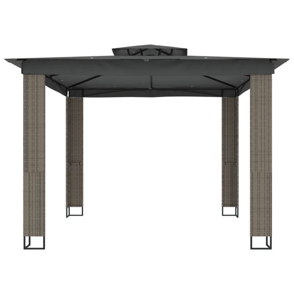 vidaXL Gazebo with Double Roof Anthracite 2.94x2.94 m Steel