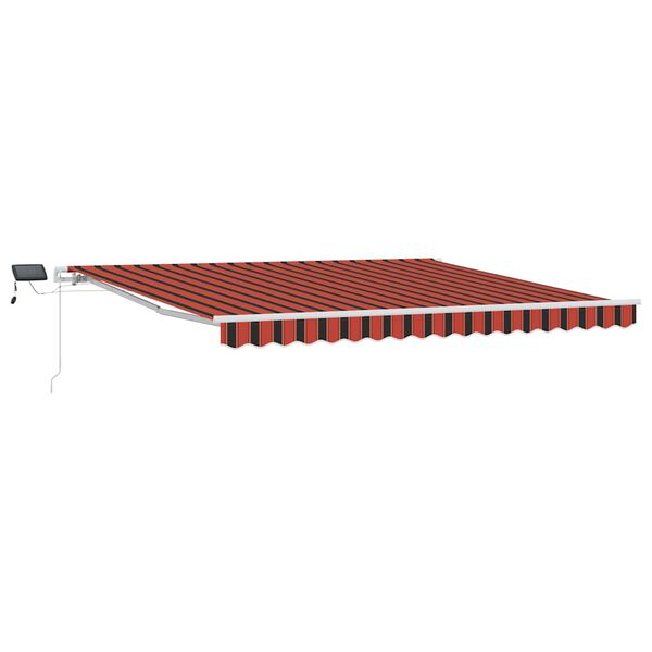 vidaXL Manual Retractable Awning with LED 400x300 cm Orange and Brown