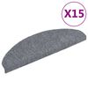 vidaXL Stair Mats Self-adhesive 15 pcs 65x21x4 cm Light Grey Half Round Large