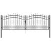vidaXL Fence Gate with Spear Top KAMPEN 305 x 100 cm Steel Grey